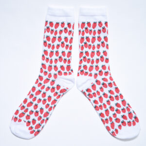 mansikka puuvillasukat valkoinen