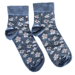 kirsikankukka puuvillasukat vaaleansininen